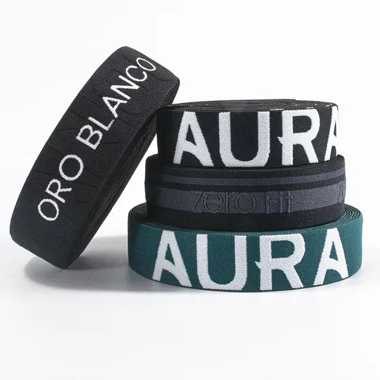 Weaving Elastic Webbing Custom Design Jacquard Pattern Nylon Woven Elastic Waist Band