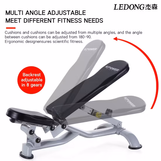 Banc de fitness réglable avec poignée, banc d'haltères en acier Q235 pour équipement de musculation à domicile