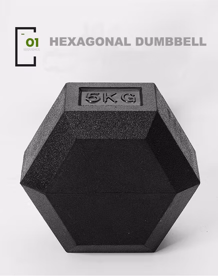 Haltère hexagonale recouverte de caoutchouc Crossfit